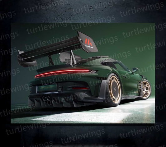 2025 Porsche 911 GT3 RS with Manthey Kit Neon LED Metal Frame – Ultimate Sports Car Wall Art