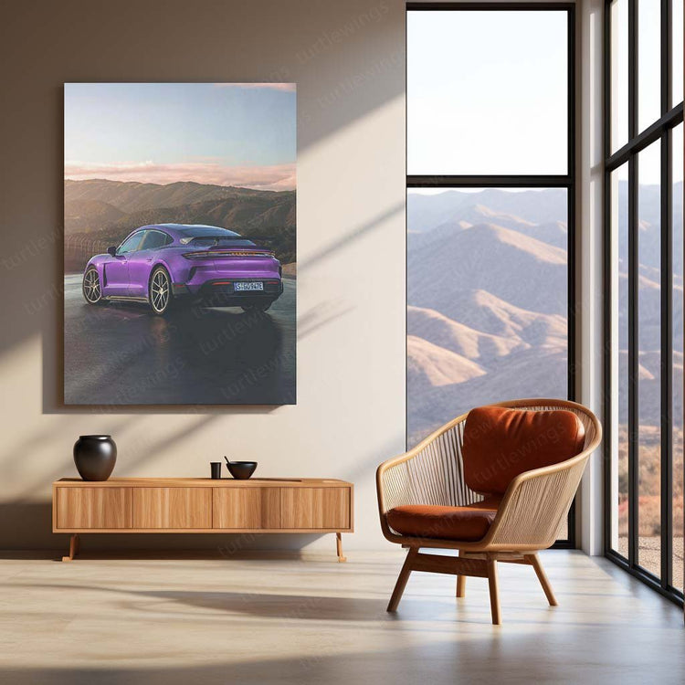 2025 Porsche Taycan Turbo GT Metal Poster | Electric Performance Art 2