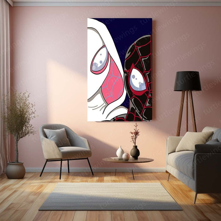 Miles Morales and Gwen Stacy Metal Poster | Spider-Verse Wall Art | HD Print