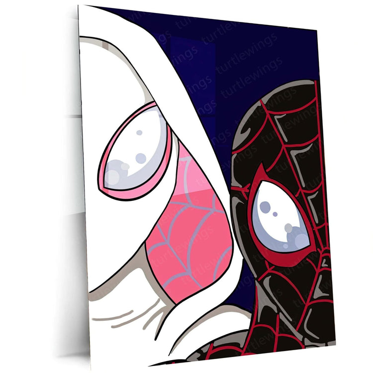 Miles Morales and Gwen Stacy Metal Poster | Spider-Verse Wall Art | HD Print