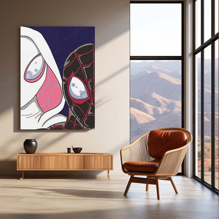 Miles Morales and Gwen Stacy Metal Poster | Spider-Verse Wall Art | HD Print