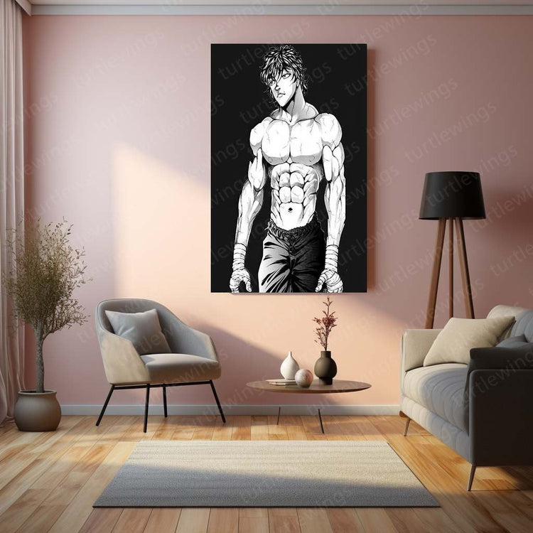 Baki Hanma Gym Art Metal Poster | Baki The Grappler Workout Motivation | HD Print 2