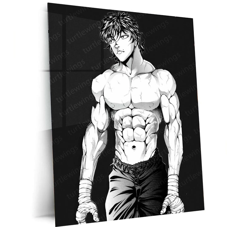 Baki Hanma Gym Art Metal Poster | Baki The Grappler Workout Motivation | HD Print 2