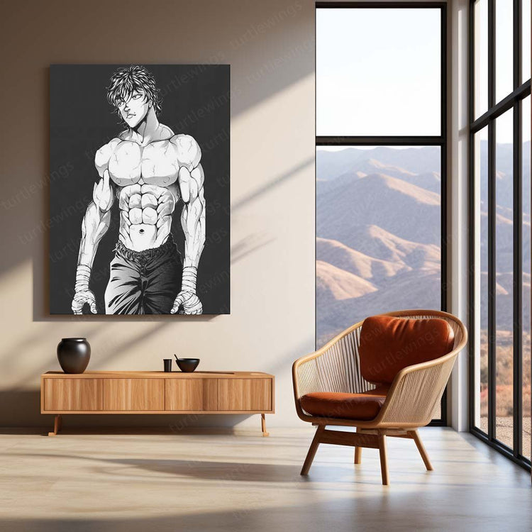 Baki Hanma Gym Art Metal Poster | Baki The Grappler Workout Motivation | HD Print 2