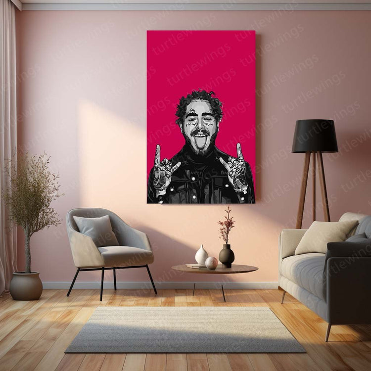 Hip-Hop Sensation - Post Malone Metal Poster | Music Icon Wall Art | HD Print