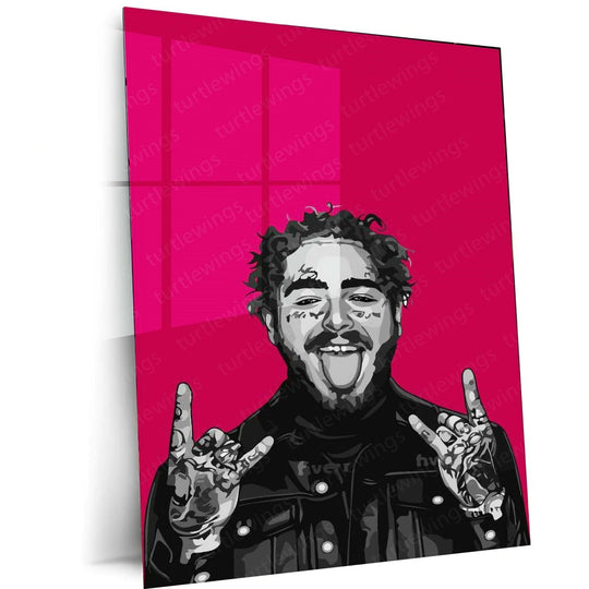 Hip-Hop Sensation - Post Malone Metal Poster | Music Icon Wall Art | HD Print