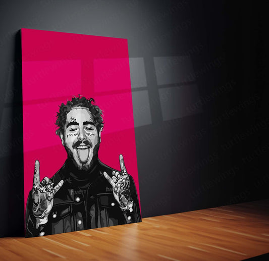 Hip-Hop Sensation - Post Malone Metal Poster | Music Icon Wall Art | HD Print