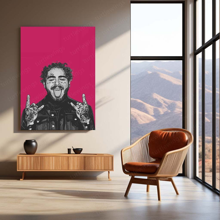 Hip-Hop Sensation - Post Malone Metal Poster | Music Icon Wall Art | HD Print