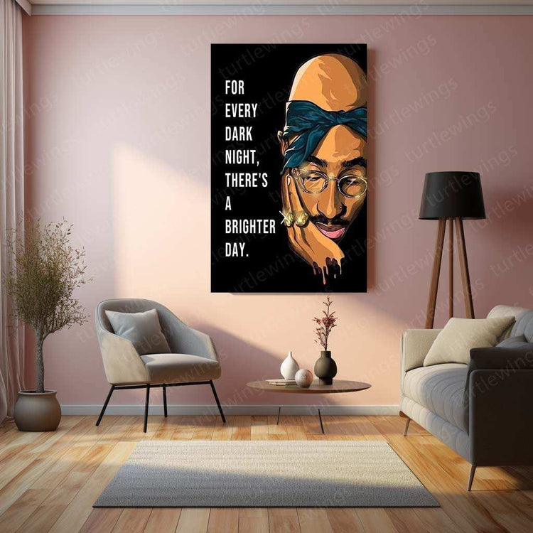 2Pac Metal Poster | Tupac Shakur Wall Art | Hip-Hop Legend Decor - TURTLEWINGS 