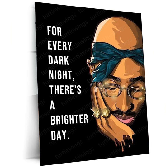 2Pac Metal Poster | Tupac Shakur Wall Art | Hip-Hop Legend Decor - TURTLEWINGS 