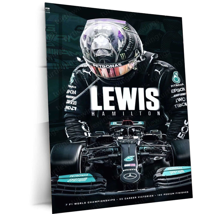 Lewis Hamilton F1 Racing Legend Metal Poster | Speed &amp; Precision | Turtlewings Sports