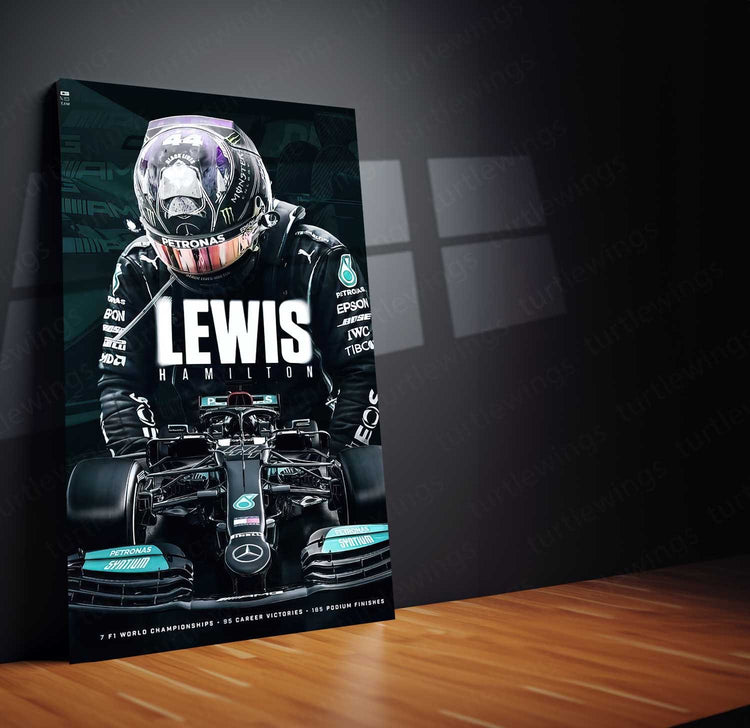 Lewis Hamilton F1 Racing Legend Metal Poster | Speed &amp; Precision | Turtlewings Sports