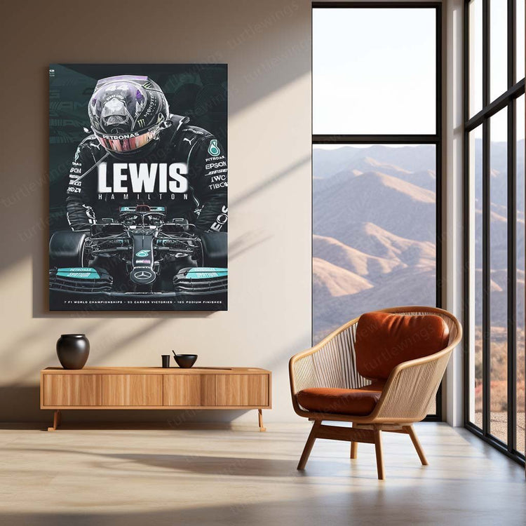 Lewis Hamilton F1 Racing Legend Metal Poster | Speed &amp; Precision | Turtlewings Sports