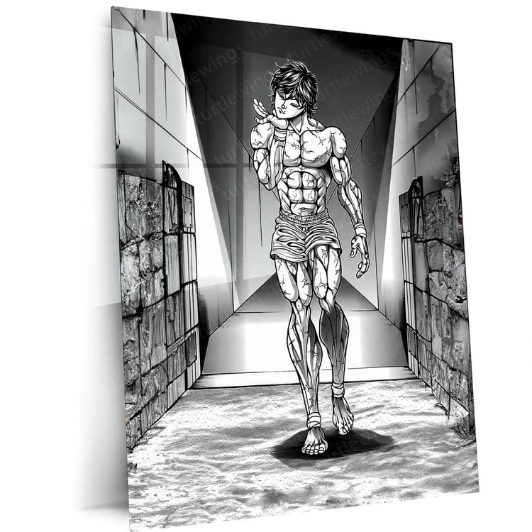 Baki Hanma Gym Art Metal Poster | Baki The Grappler Workout Motivation | HD Print