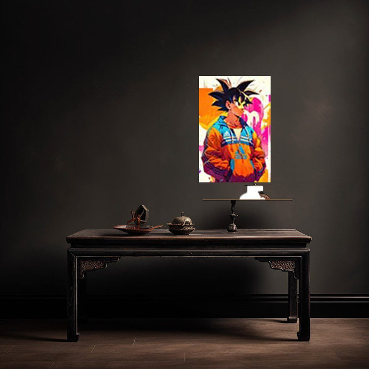 Turtlewings | Goku DBZ Casual Look Metal Print | Metal Poster | HD | Anime Wall Decor