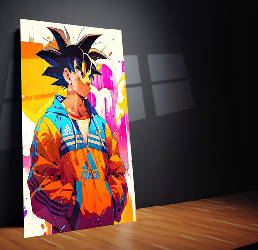 Turtlewings | Goku DBZ Casual Look Metal Print | Metal Poster | HD | Anime Wall Decor