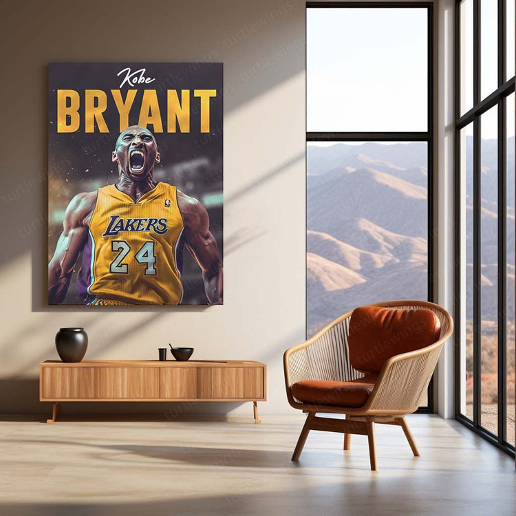 Kobe Bryant NBA Legend Metal Poster | Basketball Icon Art | Turtlewings Sports