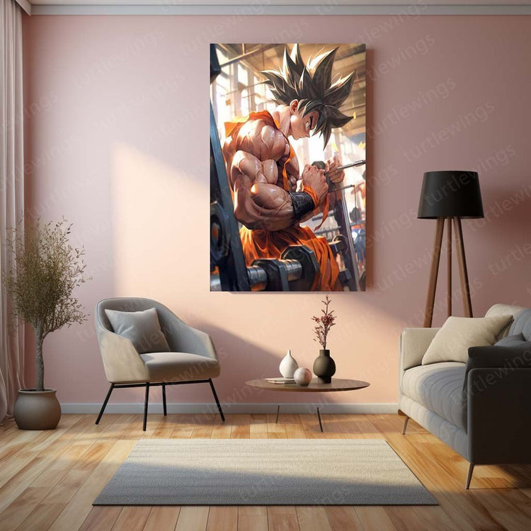 Goku Gym Art Metal Poster DBZ