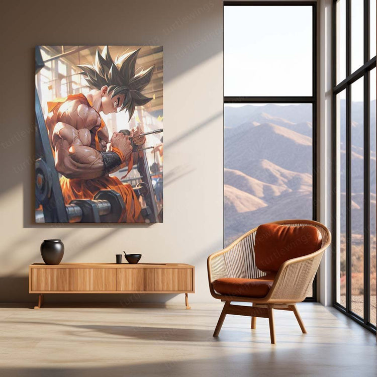 Goku Gym Art Metal Poster | Dragon Ball Z Workout Motivation | HD Print 2