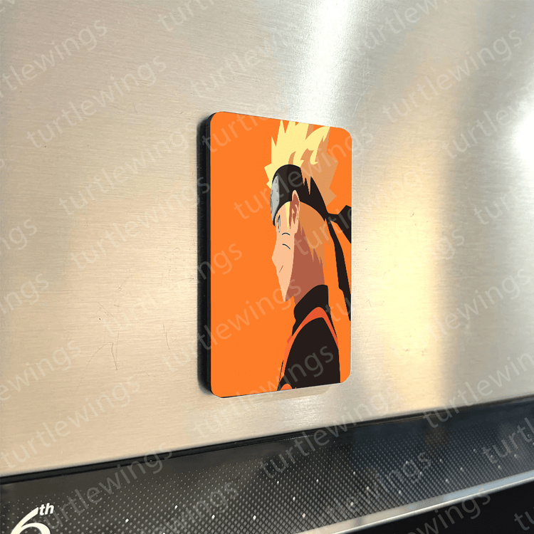 Anime Legends Fridge Magnet Combo: NarutoAnime, Sasuke, Luffy, Zoro, Saitama | HD Metal Prints | Turtlewings