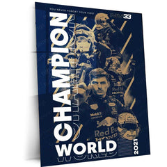 Max Verstappen F1 Champion Metal Poster