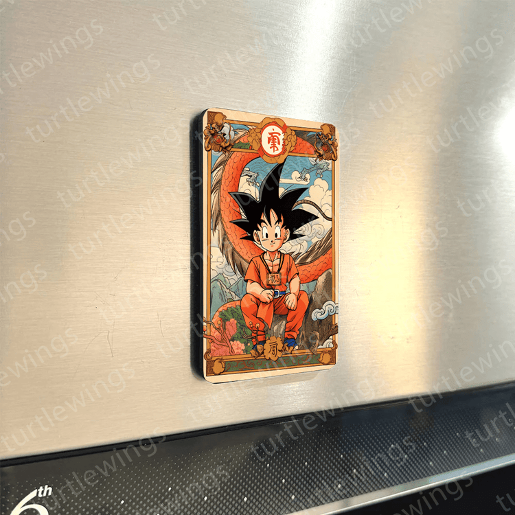 Goku DBZ Collection: Set of 5 Fridge Magnets | Cool Saiyan Styles | HD Metal | Turtlewings