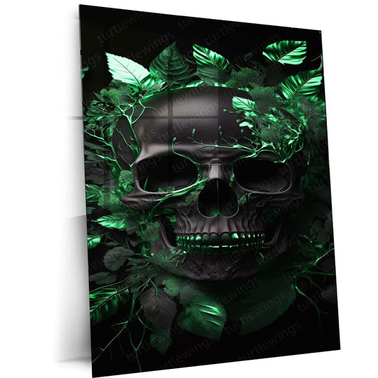 Skull Art Metal Poster | Abstract Skeleton Wall Art | HD Print