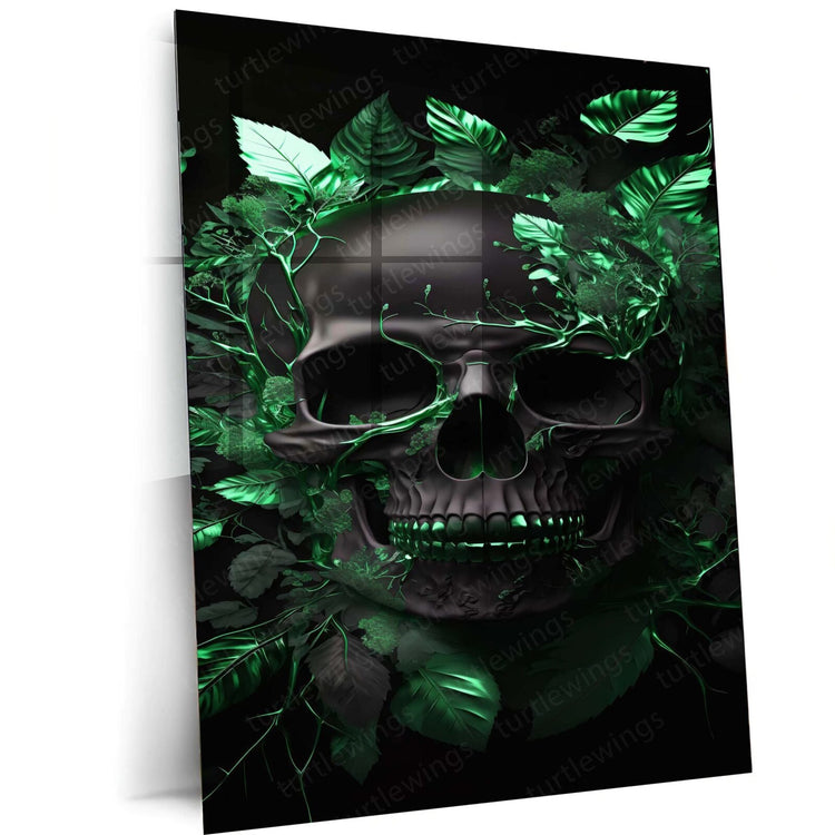 Skull Art Metal Poster | Abstract Skeleton Wall Art | HD Print