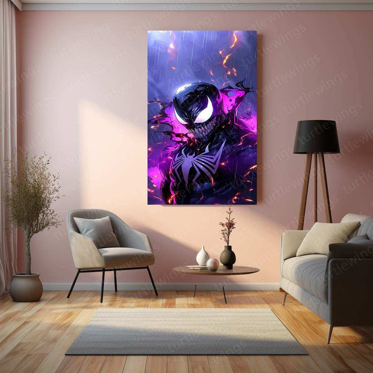 Venom Metal Poster | Marvel Symbiote Wall Art | Dark Comic-Inspired Decor - TURTLEWINGS 