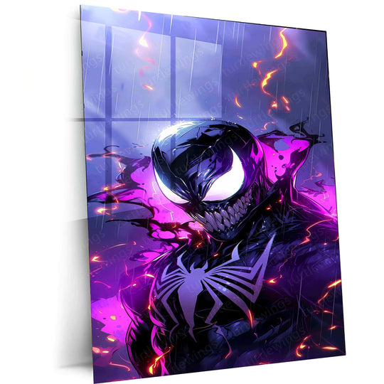 Venom Metal Poster | Marvel Symbiote Wall Art | Dark Comic-Inspired Decor - TURTLEWINGS 