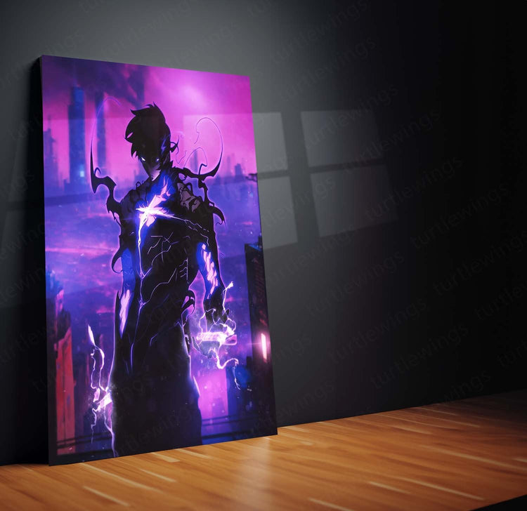 Sung Jin Woo Metal Poster | Solo Leveling Wall Art | HD Print