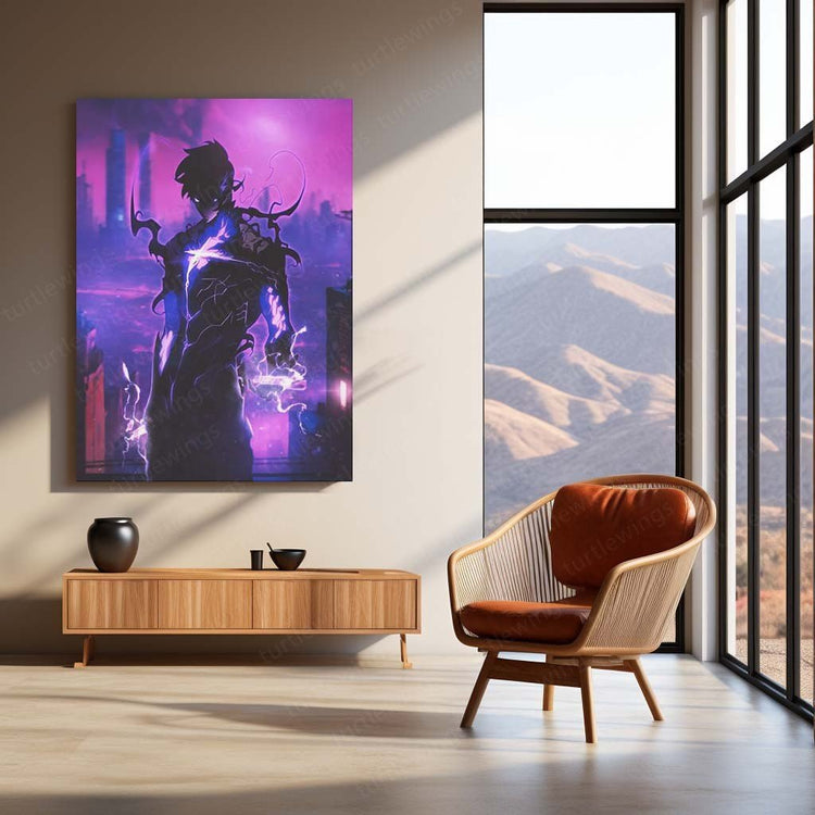 Sung Jin Woo Metal Poster | Solo Leveling Wall Art | HD Print