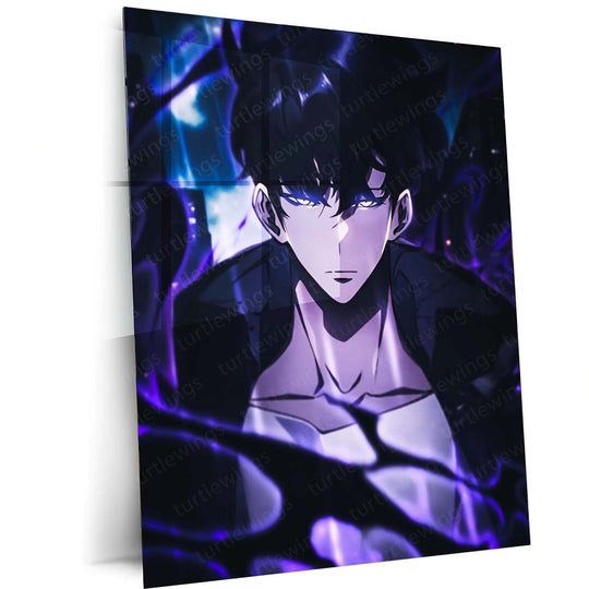 Sung Jin Woo Metal Poster | Solo Leveling Wall Art | HD Print 2