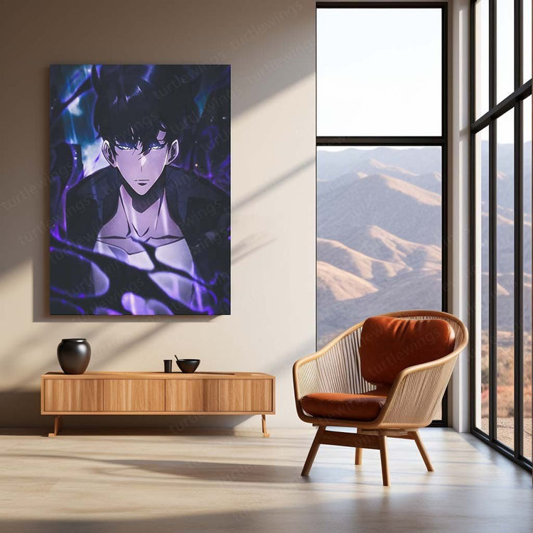 Sung Jin Woo Metal Poster | Solo Leveling Wall Art | HD Print 2