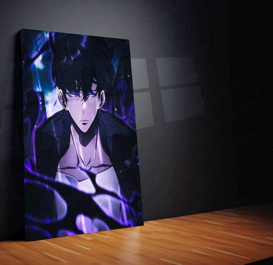 Solo Leveling Metal Poster | Sung Jin-Woo Shadow Monarch Wall Art | Anime Manhwa Decor - TURTLEWINGS 