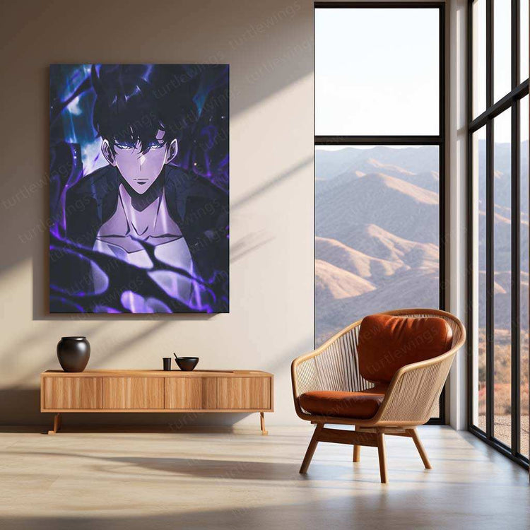 Solo Leveling Metal Poster | Sung Jin-Woo Shadow Monarch Wall Art | Anime Manhwa Decor - TURTLEWINGS 