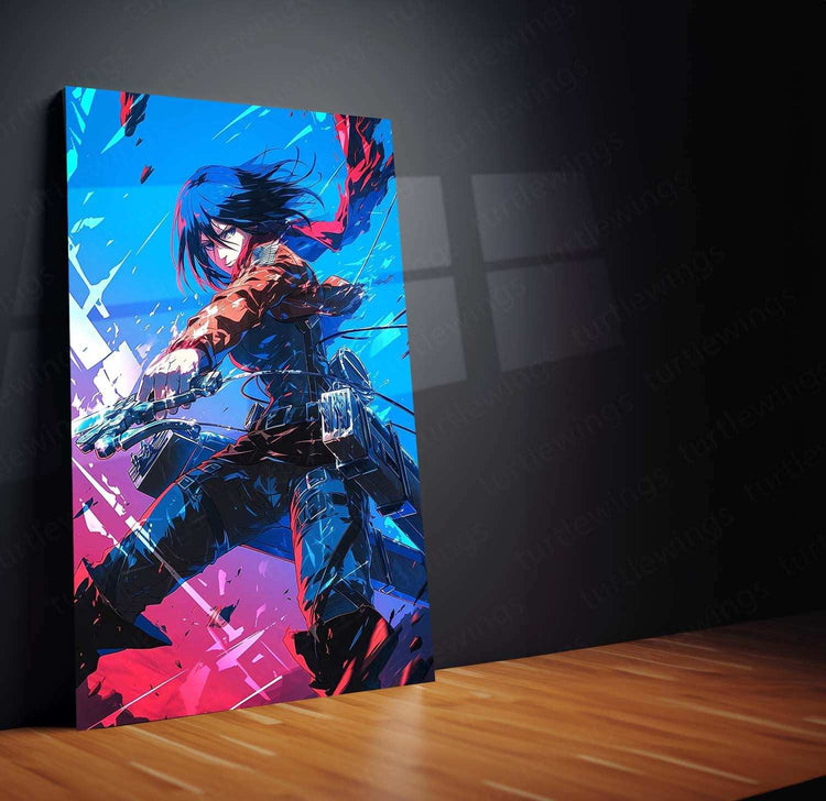 Mikasa Ackerman Attack on Titan Metal Poster | Anime Wall Art | AOT Collector’s Edition - TURTLEWINGS 