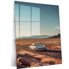 Abstract Mountain & Car Metal Poster | Scenic Automotive Wall Art | Modern Aesthetic Decor