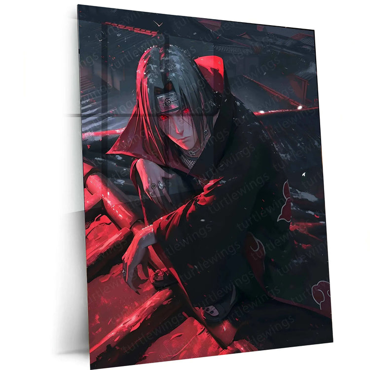 Itachi Uchiha Metal Poster | Naruto Anime Wall Art | Akatsuki Sharingan Decor - TURTLEWINGS 