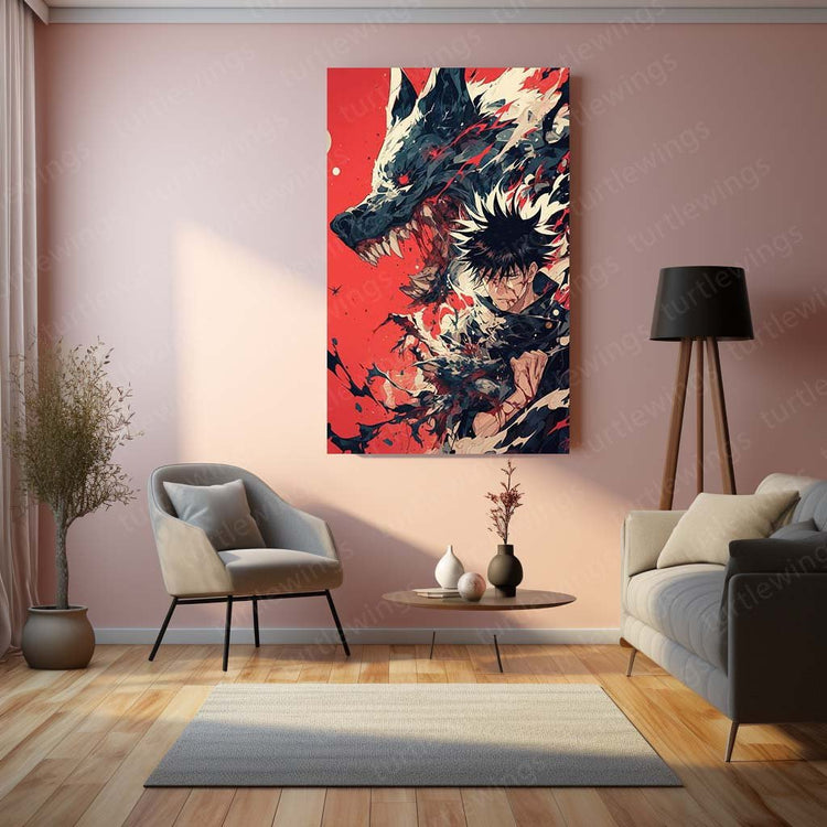 Megumi Fushiguro Metal Poster | Jujutsu Kaisen Wall Art | HD Print