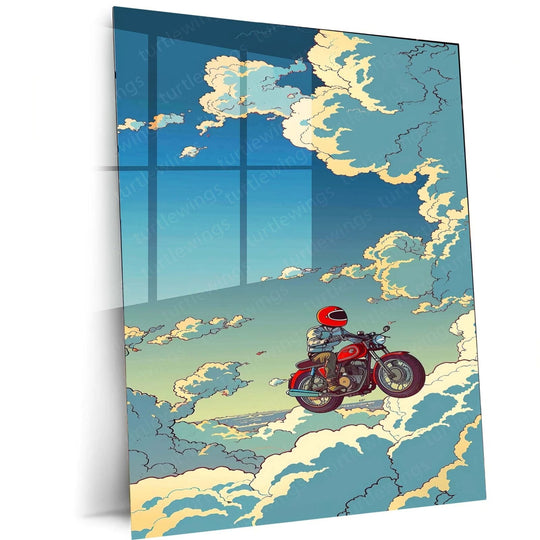 Bike Art Urban Aesthetic Metal Poster | Motorcycle Wall Decor | HD Print