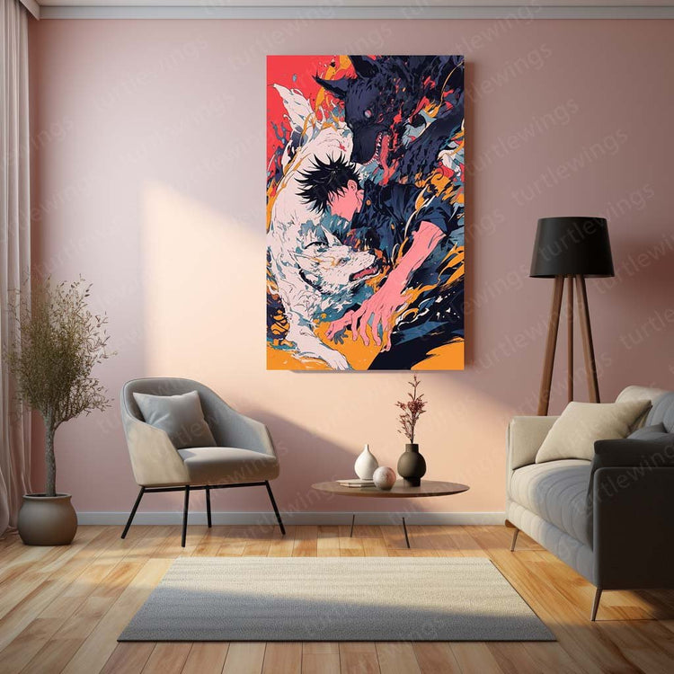 Megumi Fushiguro Metal Poster | Jujutsu Kaisen Wall Art | HD Print 2