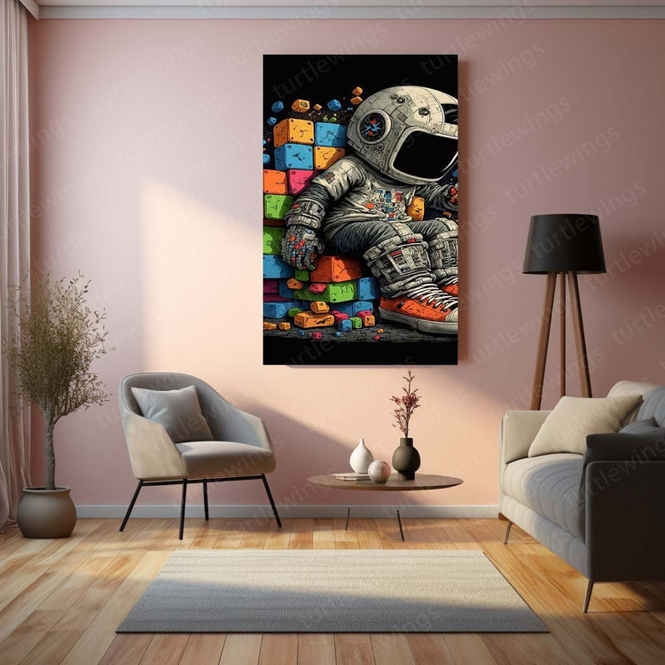 Astronaut Aesthetic Metal Poster | Space Exploration Wall Art | HD Print