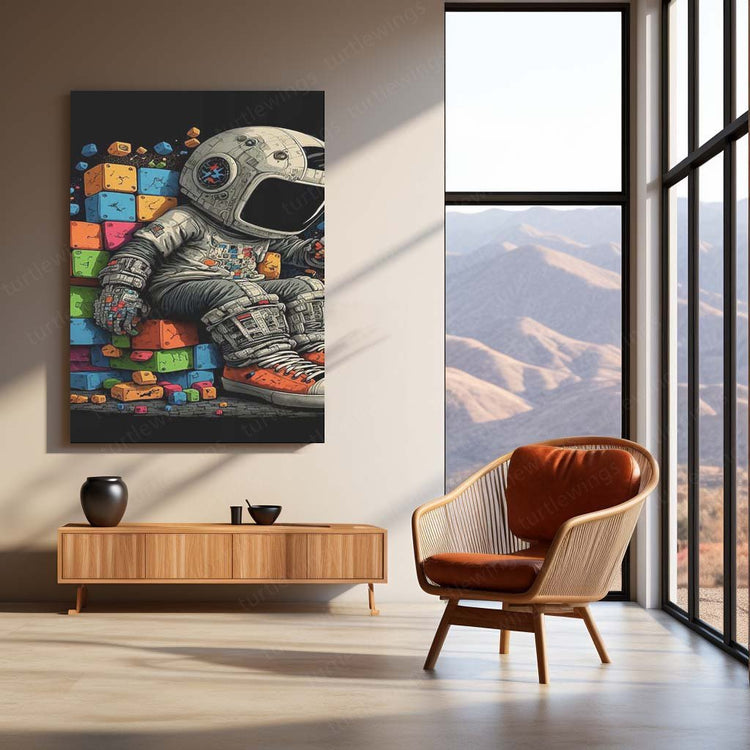 Astronaut Aesthetic Metal Poster | Space Exploration Wall Art | HD Print