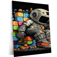 Astronaut Art Metal Poster | Space-Themed Wall Decor | Futuristic Sci-Fi Artwork