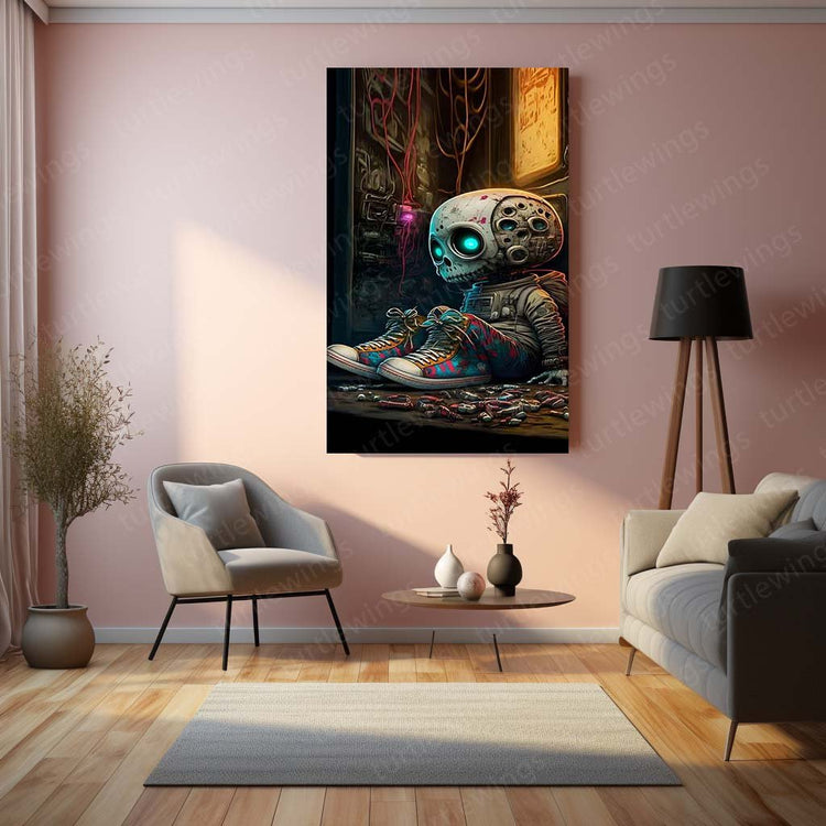 Skull Art Metal Poster | Abstract Skeleton Wall Art | HD Print 2