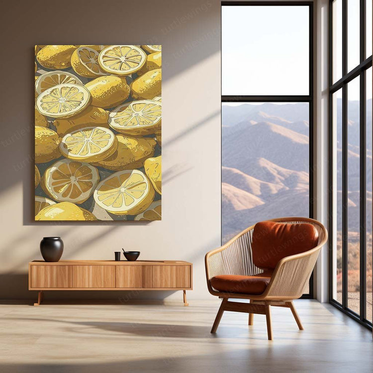 Lemon Art Aesthetic Metal Poster | Fruit Wall Decor | HD Print