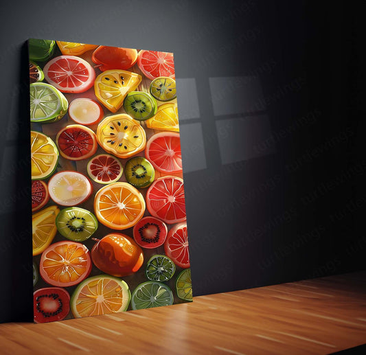 Fruits Aesthetic Metal Poster | Colorful Wall Decor | HD Print