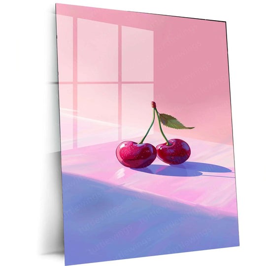 Cherry Aesthetic Metal Poster | Fruit Wall Decor | HD Print