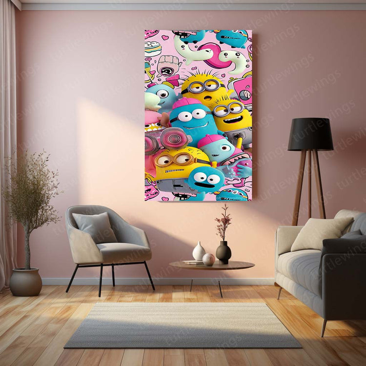 Minions Art Metal Poster | Cartoon Wall Decor | HD Print